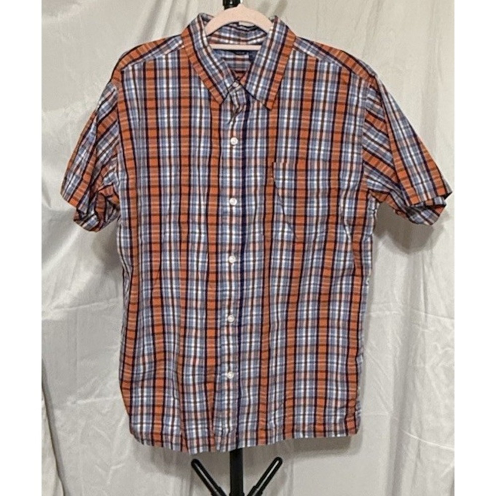 Authentic‎ Graphite Clothing Boys Shirt Size XL 20 Orange Blue Plaid Pocket